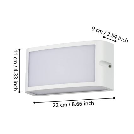 Eglo - LED-ulkoseinävalaisin LED/10,5W/230V valkoinen IP54