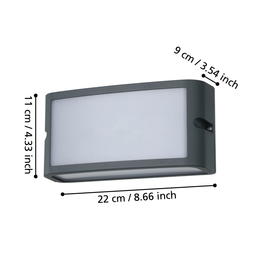 Eglo - LED-ulkoseinävalaisin LED/10,5W/230V antrasiitti IP54