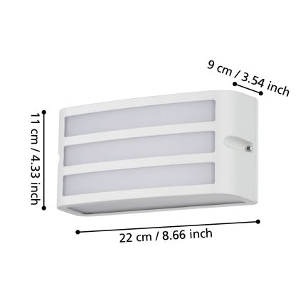 Eglo - Ulkoseinävalaisin 1xE27/40W/230V valkoinen IP54