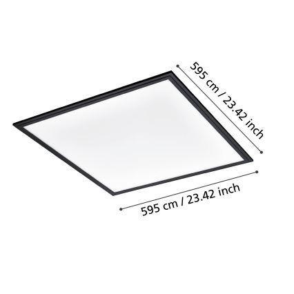 Eglo - LED-kattovalaisin LED/33W/230V 60x60 cm musta