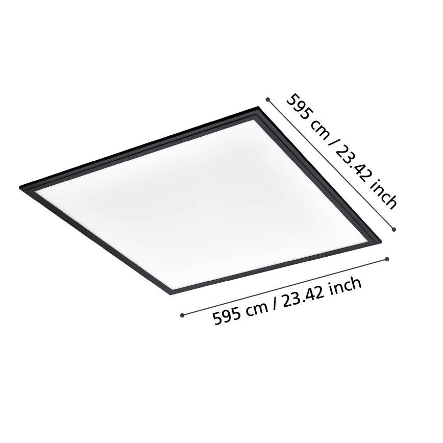 Eglo - LED-kattovalaisin LED/33W/230V 60x60 cm musta