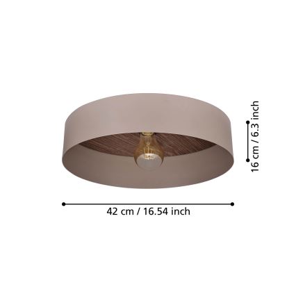 Eglo 900838 - Kattovalo DUAIA 1xE27/40W/230V ruskea