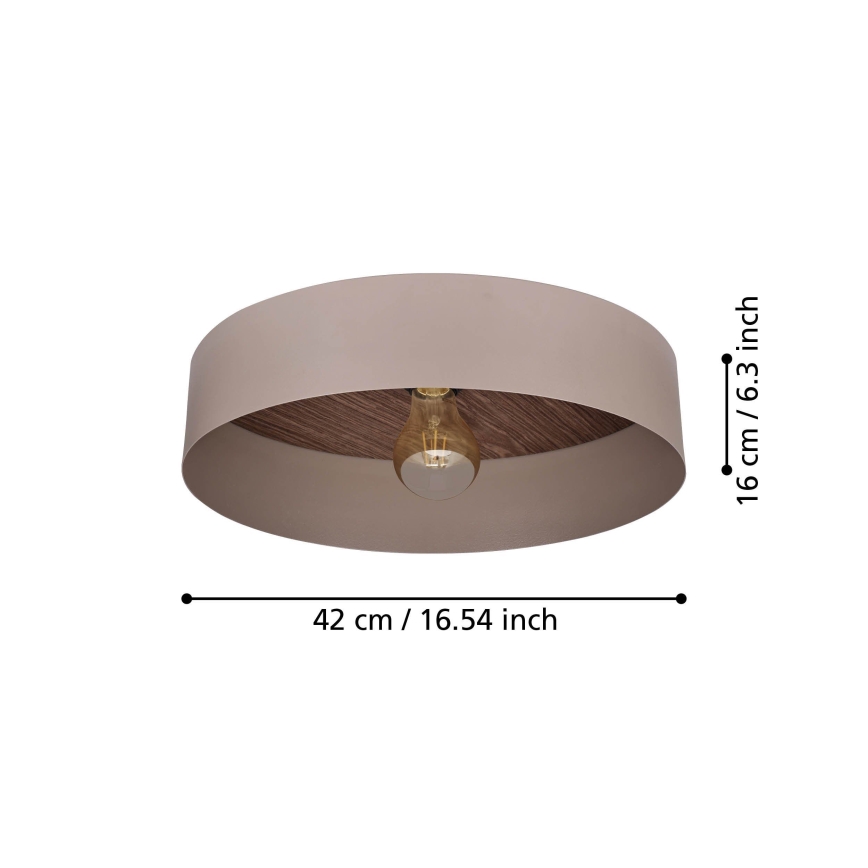 Eglo 900838 - Kattovalo DUAIA 1xE27/40W/230V ruskea