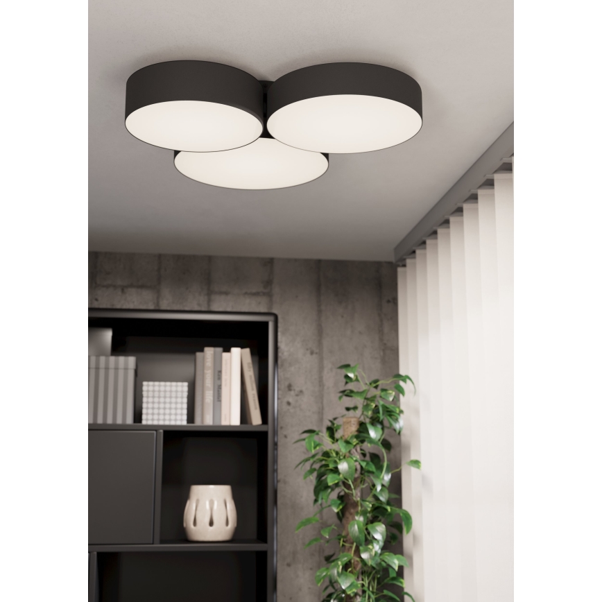 Eglo - RGBW Himmennettävä kattovalaisin 3xLED/7,5W/230V 2700-6500K musta