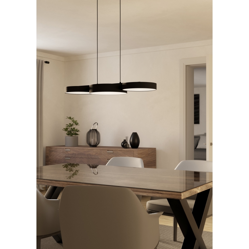 Eglo - LED RGBW Himmennettävä kattokruunu johdossa 3xLED/7,5W/230V 2700-6500K musta