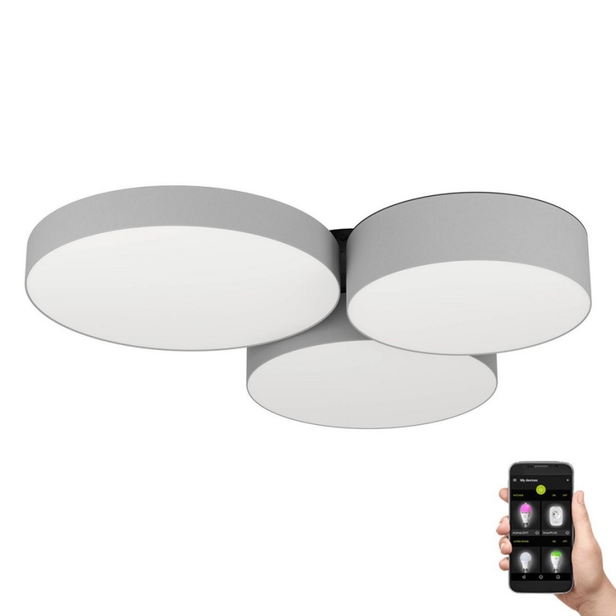 Eglo - LED RGBW Himmennettävä kattovalo 3xLED/7,5W/230V 2700-6500K harmaa