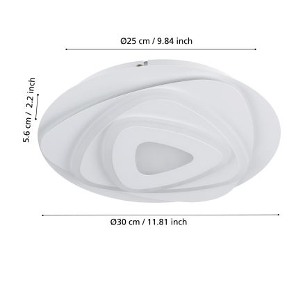 Eglo - LED-kattovalaisin LED/14,7W/230V halkaisija 30 cm