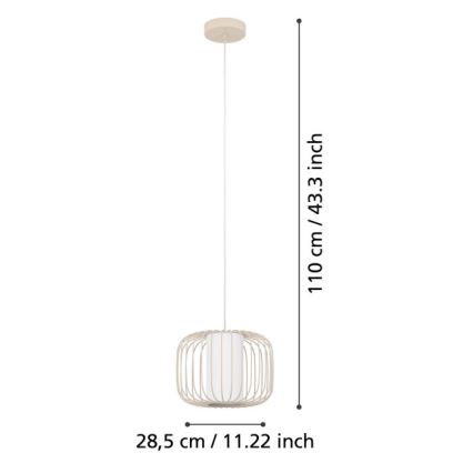 Eglo - Kattokruunu johdossa 1xE27/40W/230V halkaisija 28,5 cm