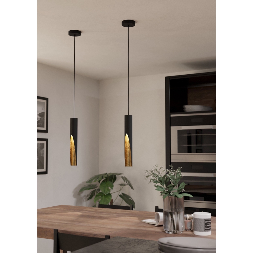 Eglo - LED-kattokruunu johdossa 1xGU10/4,5W/230V musta/kulta