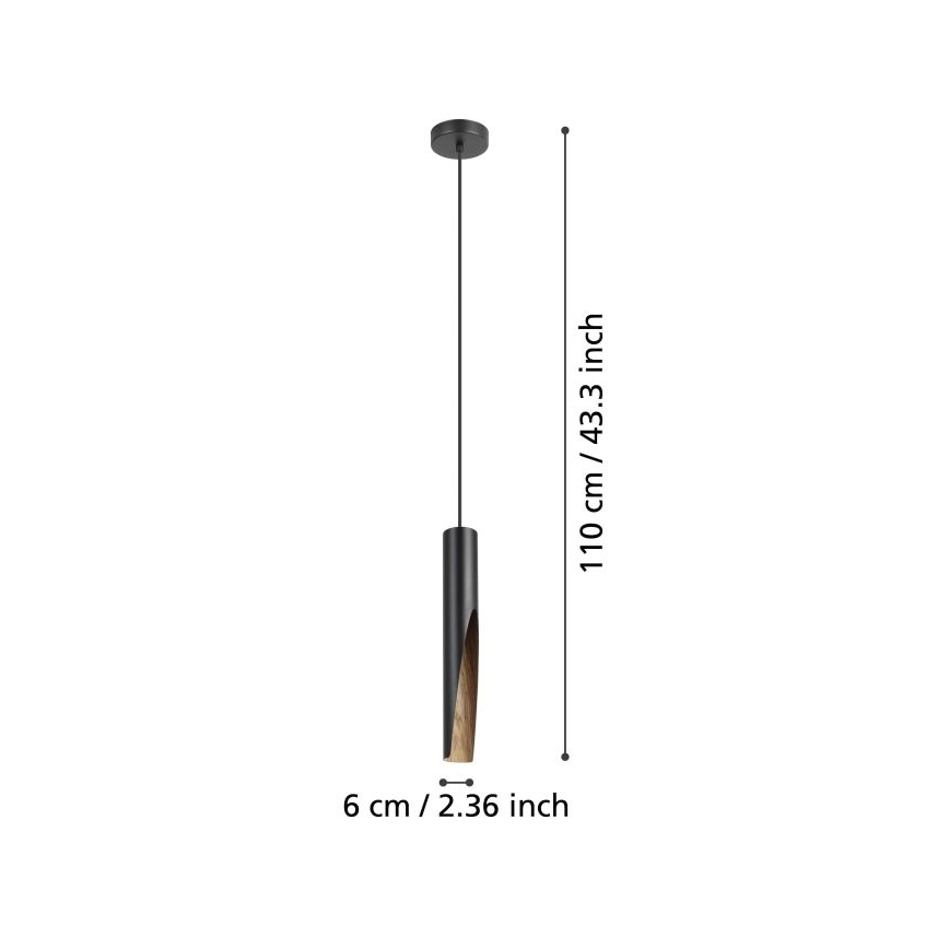Eglo - LED-kattokruunu johdossa 1xGU10/4,5W/230V musta/ruskea