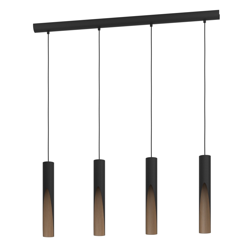Eglo - LED-kattokruunu johdossa 4xGU10/4,5W/230V musta/ruskea