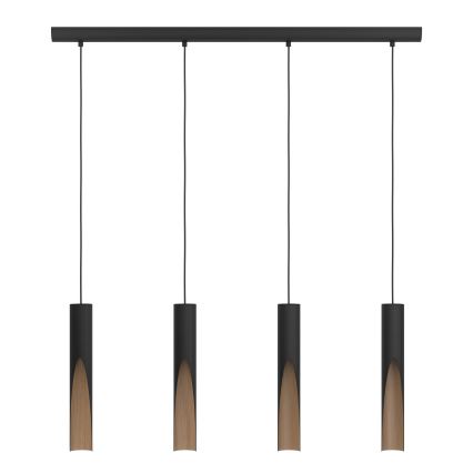 Eglo - LED-kattokruunu johdossa 4xGU10/4,5W/230V musta/ruskea