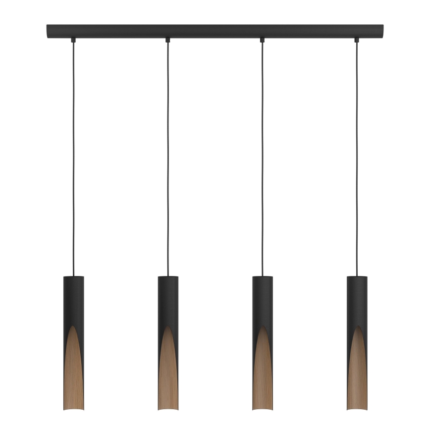 Eglo - LED-kattokruunu johdossa 4xGU10/4,5W/230V musta/ruskea