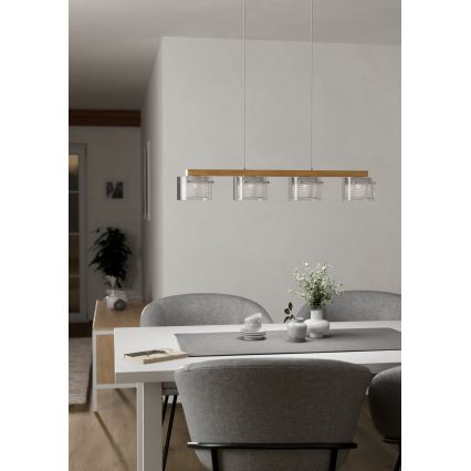 Eglo - LED RGBW Himmennettävä kattokruunu johdossa 4xLED/3,7W/230V 2700-6500K