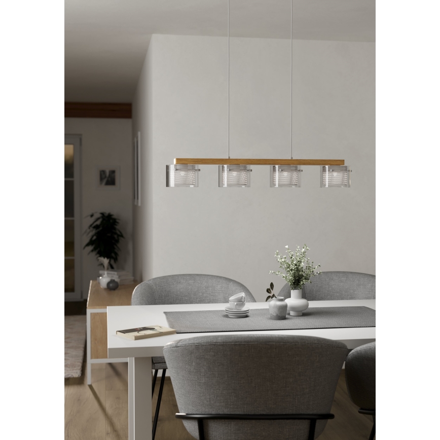 Eglo - LED RGBW Himmennettävä kattokruunu johdossa 4xLED/3,7W/230V 2700-6500K