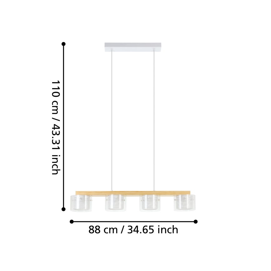 Eglo - LED RGBW Himmennettävä kattokruunu johdossa 4xLED/3,7W/230V 2700-6500K
