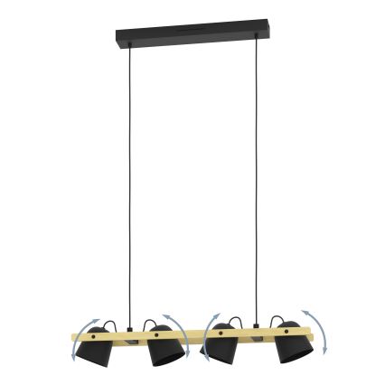Eglo - LED RGBW Himmennettävä kattokruunu johdossa 4xLED/3,7W/230V 2700-6500K