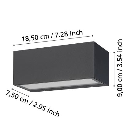 Eglo - LED-ulkoseinävalaisin 2xLED/5W/230V IP65
