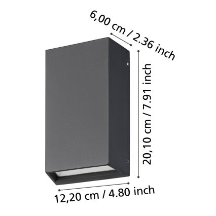 Eglo - LED-ulkoseinävalaisin 2xLED/5W/230V IP65