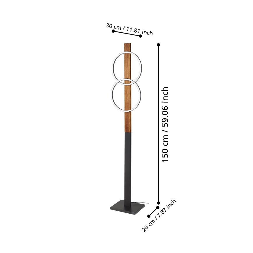 Eglo - LED-lattiavalaisin 2xLED/12W/230V 3000K ruskea/musta