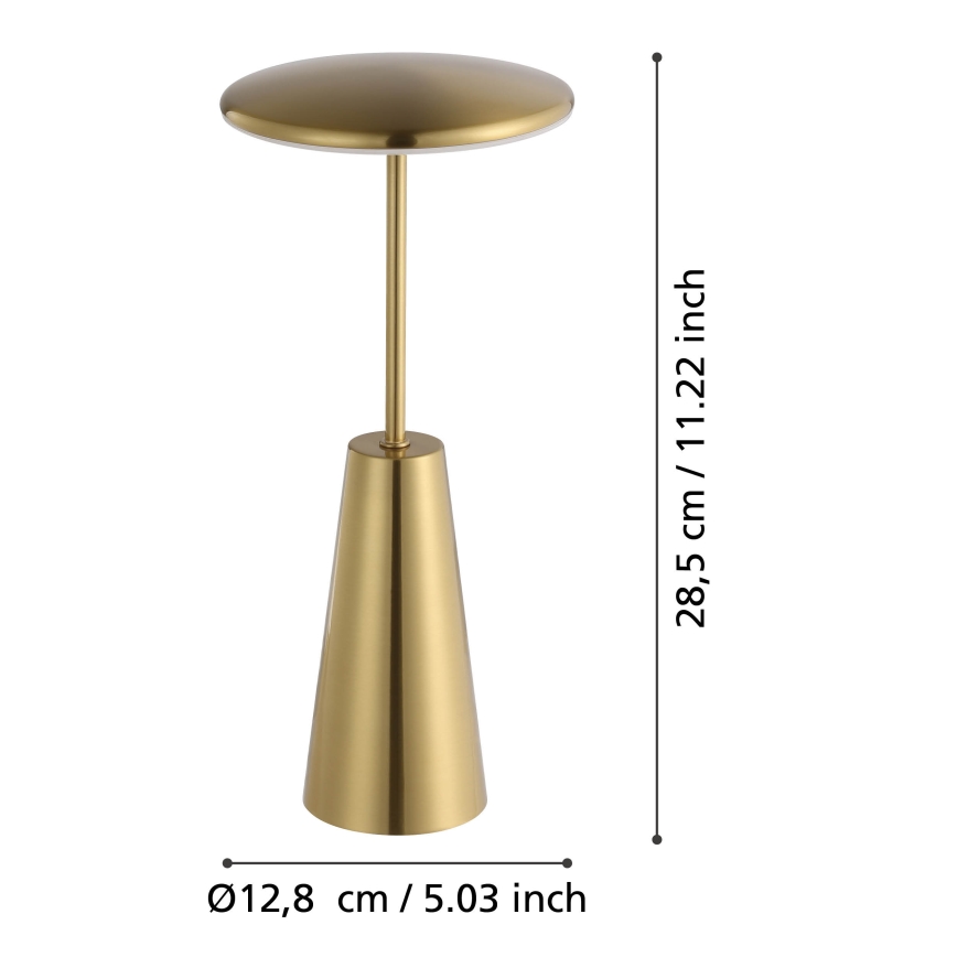 Eglo - LED Himmennettävä kosketus ulko lamppu LED/2,8W/5V 2400K/3000K/4000K 5200 mAh IP54 kulta