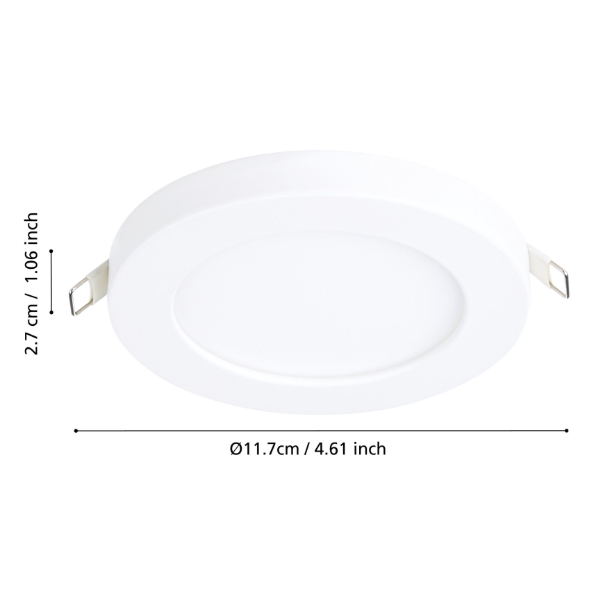 Eglo - LED-upotettava alasvalaisin LED/5,5W/230V 3000K valkoinen halkaisija 11,7 cm