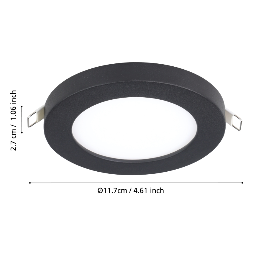 Eglo - LED upotettava valo LED/5,5W/230V 4000K musta