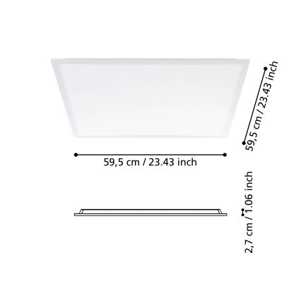 Eglo - Kiinteä LED-paneeli LED/34,5W/230V 60x60 cm
