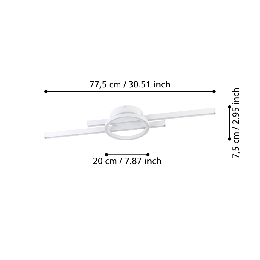 Eglo - RGBW Himmennettävä kattovalaisin LED/23,5W/230V 2700-6500K valkoinen + kauko-ohjaus