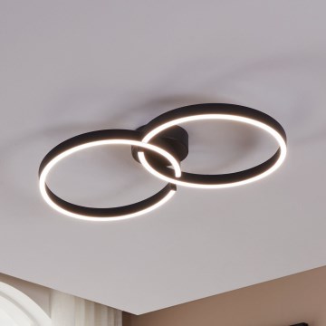 Eglo 900955 - LED RGBW Himmennettävä kattovalo LED/19,5W/230V 2700-6500K musta + kauko-ohjaus