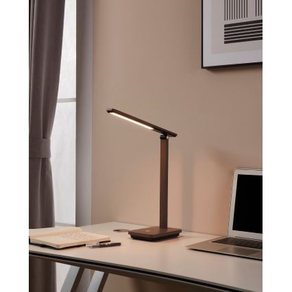 Eglo - LED Himmennettävä ja ladattava pöytälamppu LED/3,6W/5V 1800mAh ruskea
