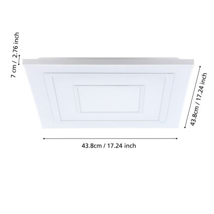 Eglo - RGBW Himmennettävä kattovalaisin LED/18W/230V 3000-6500K + kauko-ohjaus