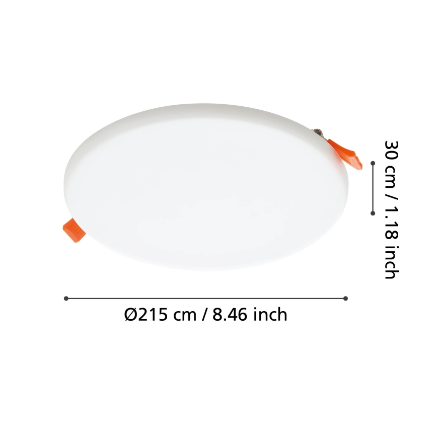 Eglo - LED Kylpyhuoneen upotettava valo LED/18W/230V halkaisija 21,5 cm IP65