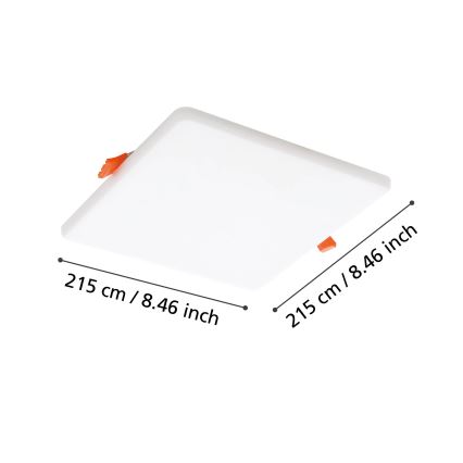 Eglo - LED Kylpyhuoneen upotettava valo LED/18W/230V 21,5x21,5 cm IP65