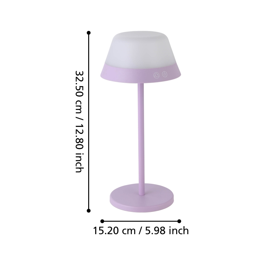 Eglo - LED RGBW Himmennettävä kosketus ulko lamppu 2in1 LED/1,5W/5V 2600 mAh IP54 violetti