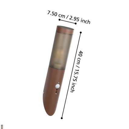 Eglo - Ulkovalo anturilla 1xE27/15W/230V IP44