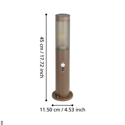 Eglo - Ulkovalaisin anturilla 1xE27/15W/230V 45 cm IP44