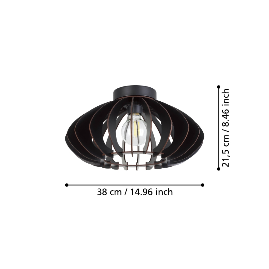 Eglo - Kattovalo 1xE27/40W/230V halkaisija 38 cm musta