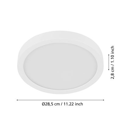 Eglo - LED-kattovalaisin anturilla FUEVA LED/17W/230V 3000K ø 28,5 cm