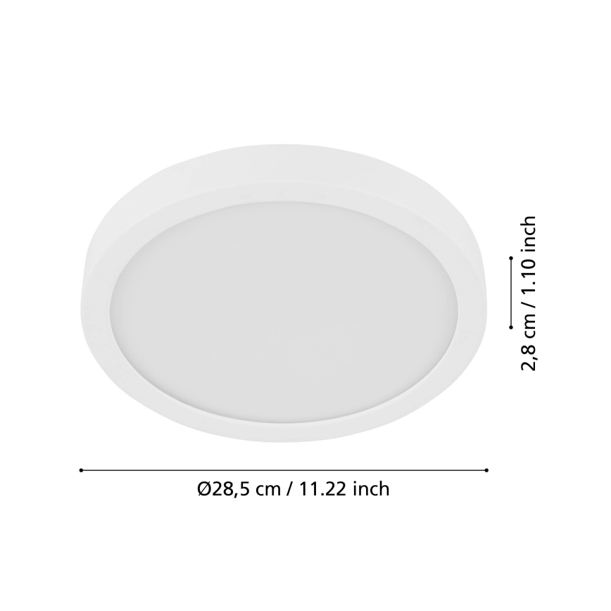 Eglo - LED-kattovalaisin anturilla FUEVA LED/17W/230V 3000K ø 28,5 cm