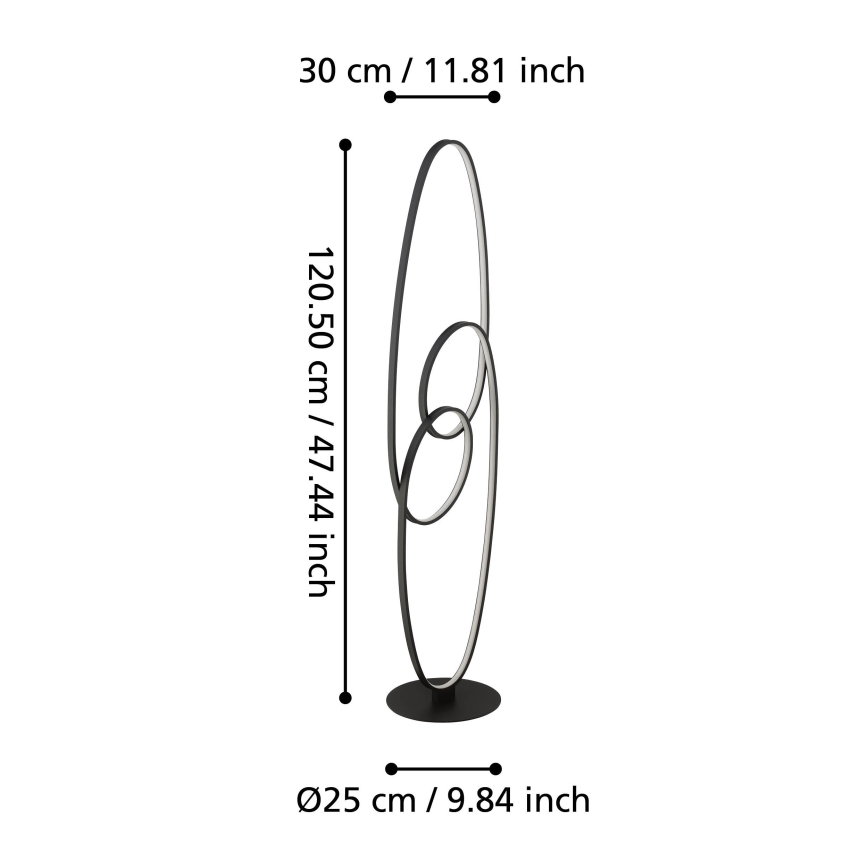 Eglo - LED-lattiavalaisin LED/38W/230V 3000K musta