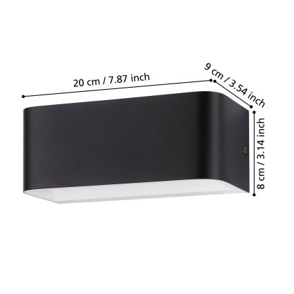Eglo - LED-seinävalaisin LED/10W/230V 3000K musta