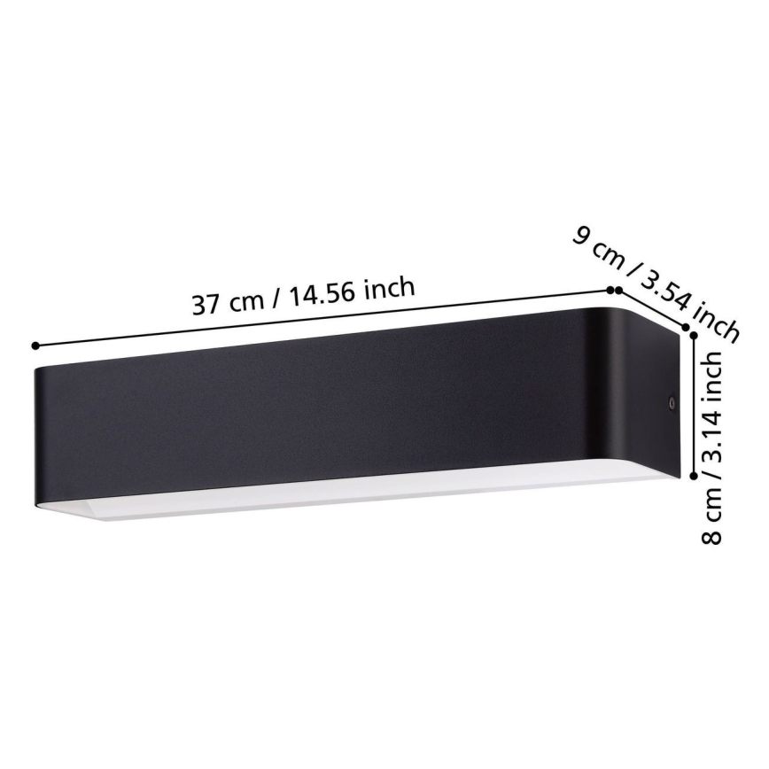 Eglo - LED-seinävalaisin LED/12W/230V 3000K musta