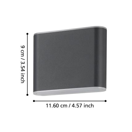 Eglo - LED-ulkoseinävalaisin 2xLED/2,9W/230V 3000K/4000K/6500K IP65