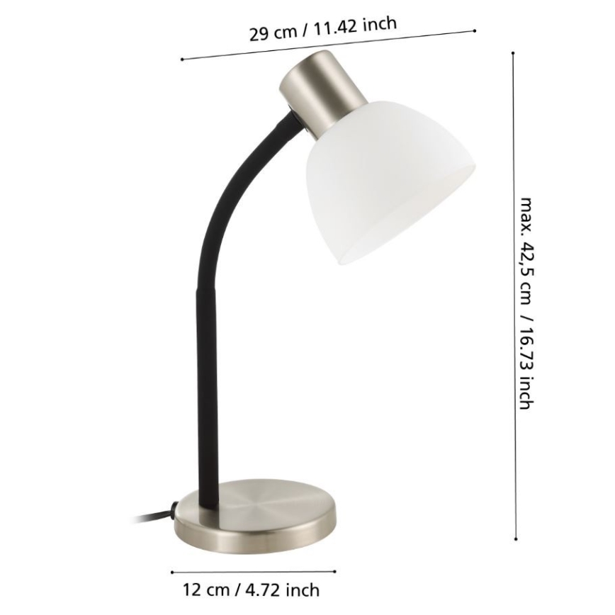 Eglo - Pöytävalaisin 1xE14/25W/230V mattakromi