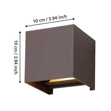 Eglo - LED-ulkoseinävalaisin 2xLED/2,8W/230V IP54 ruskea