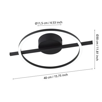 Eglo - LED RGBW Himmennettävä kattovalo LED/17W/230V 2700-6500K musta + kauko-ohjaus