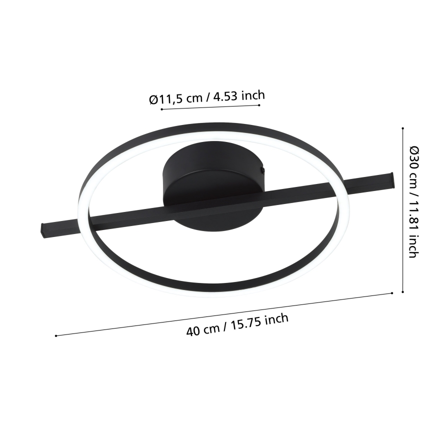 Eglo - LED RGBW Himmennettävä kattovalo LED/17W/230V 2700-6500K musta + kauko-ohjaus