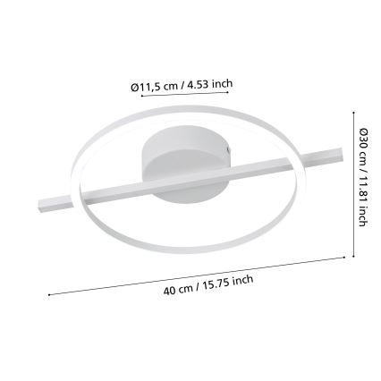 Eglo - LED RGBW Himmennettävä kattovalo LED/17W/230V 2700-6500K valkoinen + kauko-ohjaus