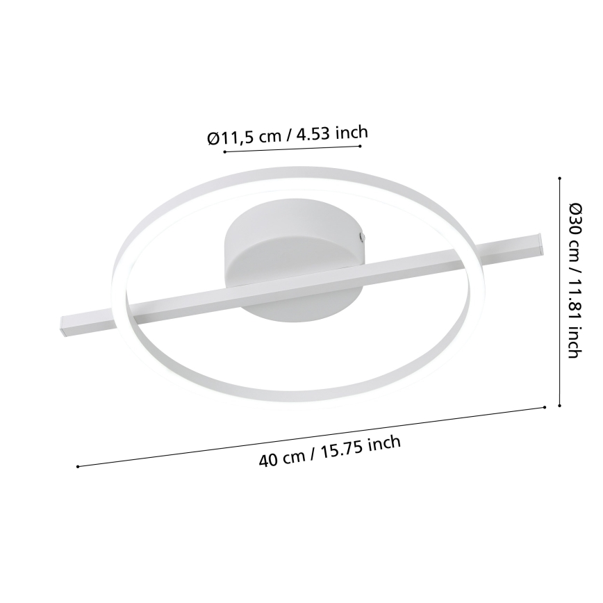 Eglo - LED RGBW Himmennettävä kattovalo LED/17W/230V 2700-6500K valkoinen + kauko-ohjaus
